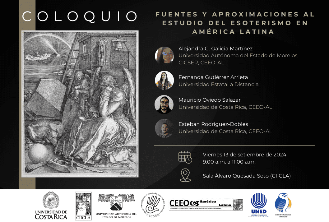 Afiche: Coloquio Fuentes y aproximaciones al estudio del esoterismo en América Latina